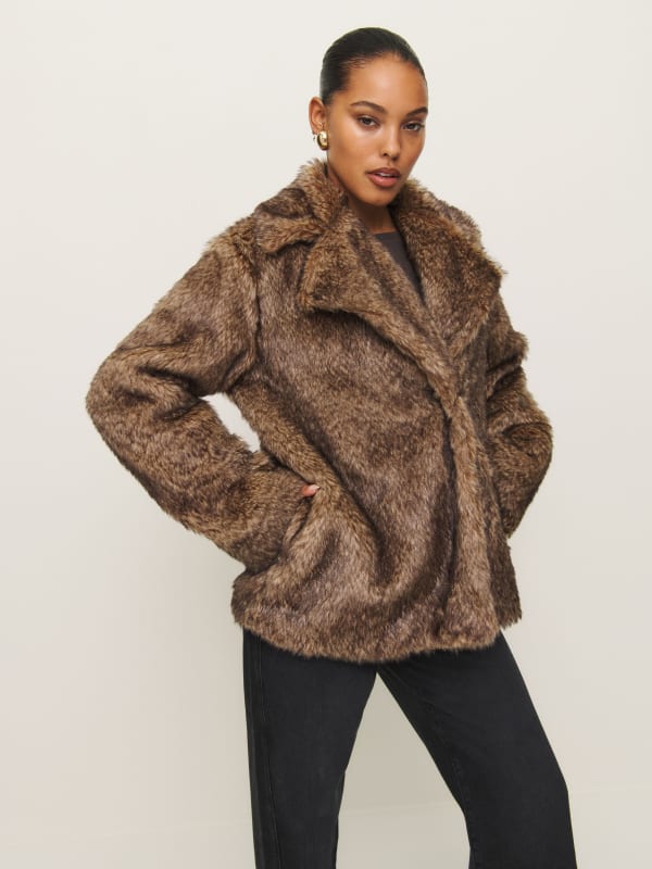 Ellie Faux Fur Coat - Teddy